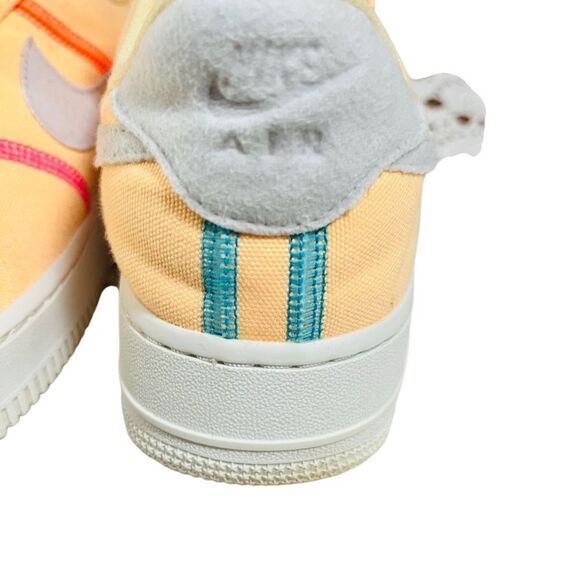 NIKE The Wmns Air Force 1 '07 Low LX 'Stitched Canvas - Melon Tint' size 7.5 - Picture 5 of 8